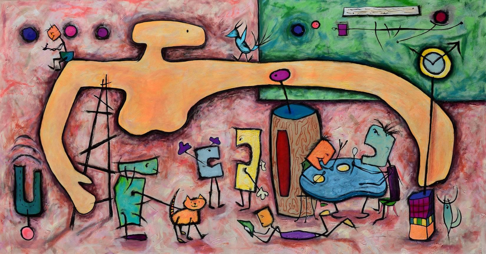 Anita Loomis Abstract Painting - Family