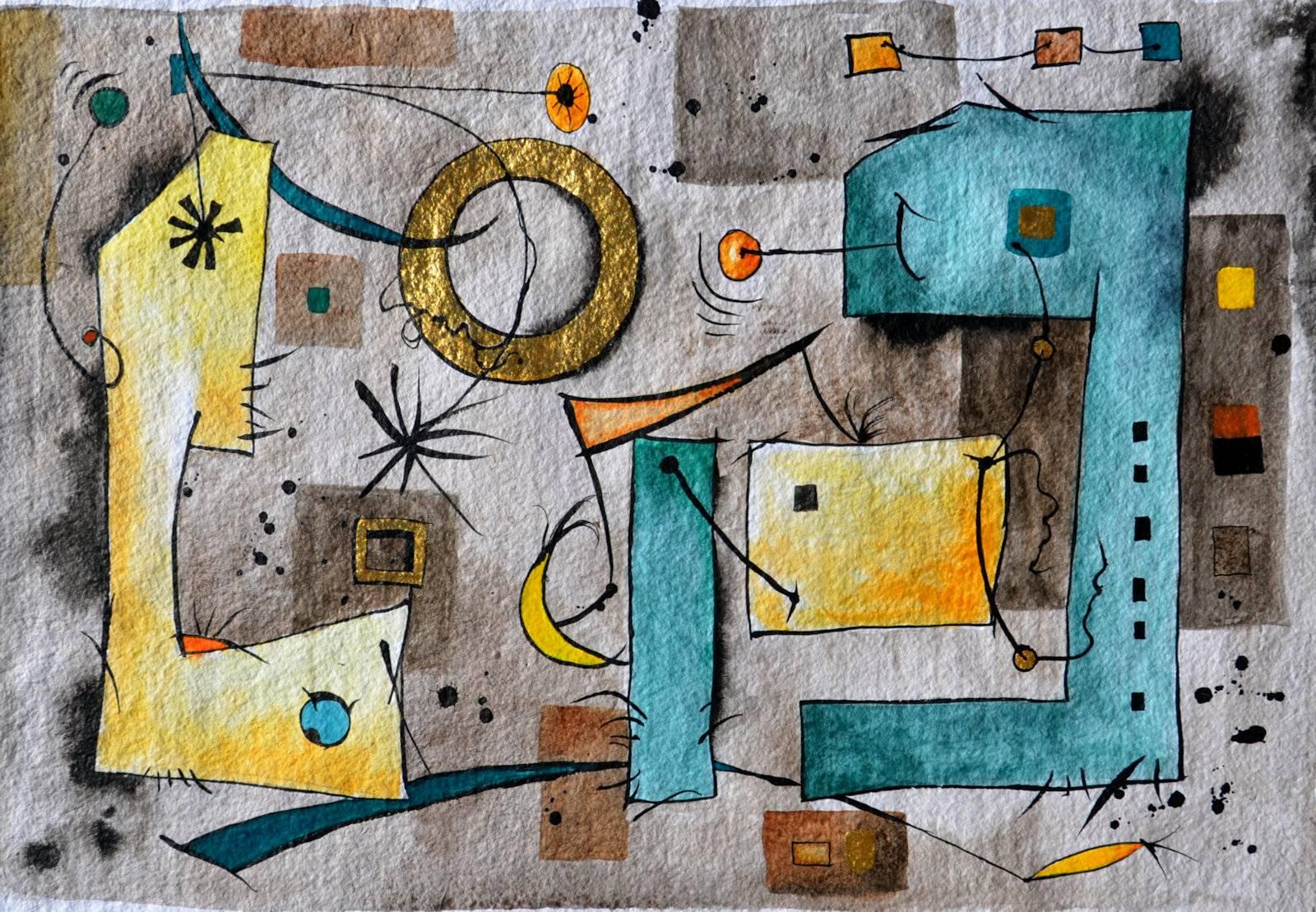 Anita Loomis Abstract Painting - The Game
