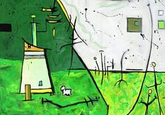 "Expedition 2", Expressionist, Whimsical, Green, Oil Painting