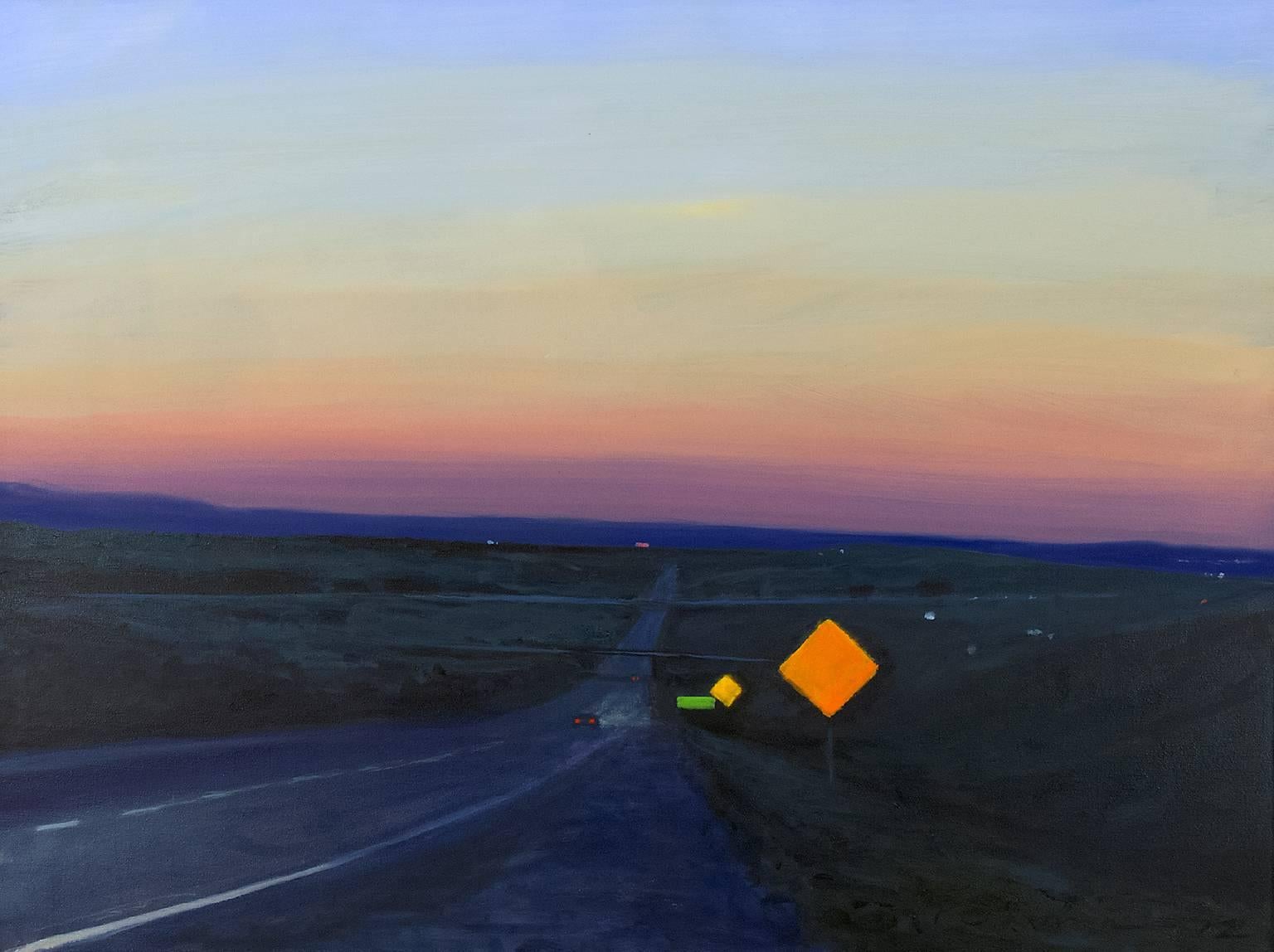 Roy Perkinson Landscape Painting - Highway at Dusk