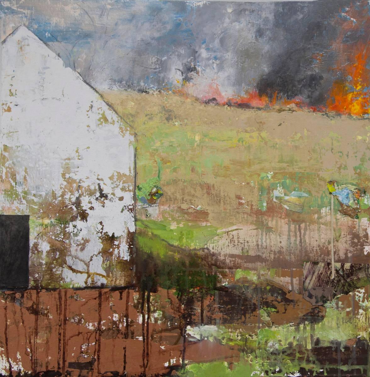 Brenda Cirioni’s painting “Distant Fire” from her “Barn Series” is a contemporary landscape featuring a white barn in a field. There is a brush fire with smoke in the distance. “Distant Fire” would be a stunning focal point for any home.


“Distant