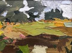 "Every Day Field Beyond Low Corn", landscape, oil painting on canvas, bright