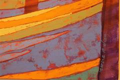„Standing Tall“:: Marcia Wise:: Ölgemälde:: abstrakt:: Landschaft:: Rot:: Blau