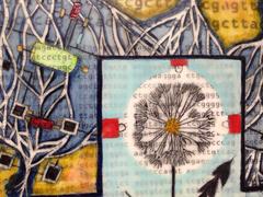 Tracy Spadafora, "Fuse (Part 2), encaustic and mixed media on panel, 20 x 20 in.