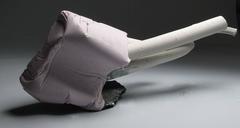 "Levitate", Abstract, Ceramic, Neutral Tones, Pink, Mixed Media Sculpture