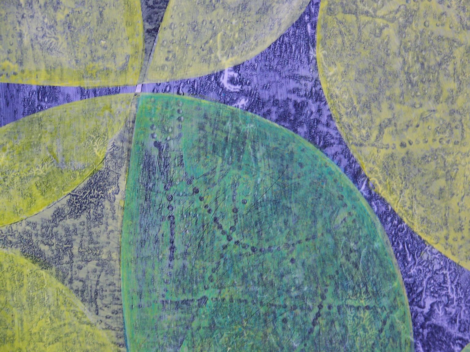Inner Garden 25 - Gray Abstract Painting by Denise Driscoll