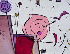 "Bold 1", Abstrakt, Contemporary, Mauve, Neutral, Blattgold, Ölgemälde, 2017