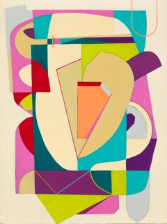 "Every Measure of Itself", Abstract, Modern, Geometric, Orange, Acrylic Painting
