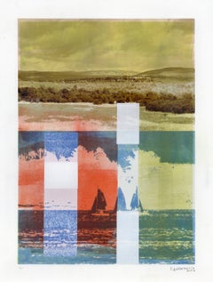 „Landlocked (Dry Sail)“, Zeitgenössisch, Abstrakt, Landschaft, Mischtechnik-Druck