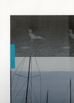 « Mâts et planches », Art contemporain, Abstrait, Paysage, Voilier, Estampe en techniques mixtes