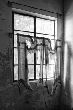 "Tattered II", Contemporary, Urbex, Abandoned, Dark, Black and White Photograph