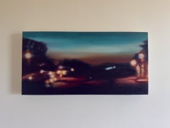 "Unforgotten", Espressionista, Scena notturna, Buio, Tramonto, Arancione, Dipinto a olio