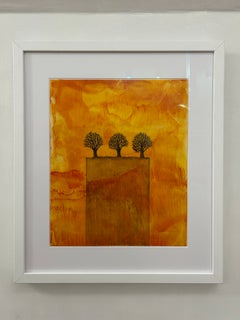 "Foresta", Arte contemporanea, Arancione, Giallo, Nero, Pittura a encausto e a olio