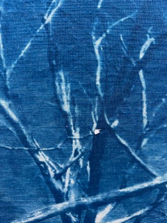 « After the Fire 3 », Paysage contemporain, Bleu, Photographie cyanotype sur toile de lin