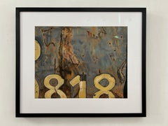 "Dumpster 818", Contemporary, Blue, Yellow, Black, Rust, Pastel Drawing