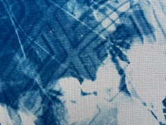 "Archi", Contemporaneo, Cattedrale, Foglie, Blu, Fotografia in cianotipia su lino