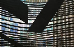 „Seismizität“, Abstrakt, Geometrisch, Fenster, Schwarz, Monoprint, Acrylmalerei