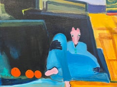 « Two Worlds Colliding », Art contemporain, Paysage intérieur surréaliste, Peinture à l'huile