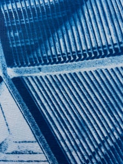 "Beijing Arch 3", Contemporary, China, Blue, Cyanotype Photograph on Linen