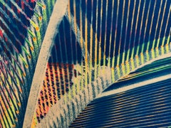 "Beijing Arch Orange", Pop Art, China, Blue, Cyanotype Photograph on Fabric