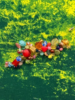 "Flotsam", Contemporary, Ocean, Blue, Green, Cyanotype Photograph on Linen
