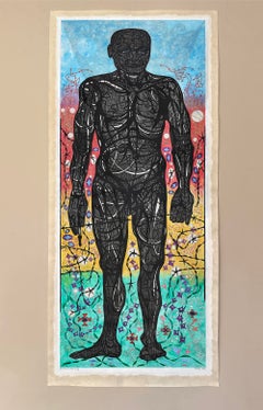 "The Prisoner's First Telling", Contemporary, Mixed Media Woodcut Trial Proof