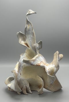 «Vestige», Contemporáneo, Gestual, Cerámica, Azul, Crema, Amarillo, Beige, Escultura