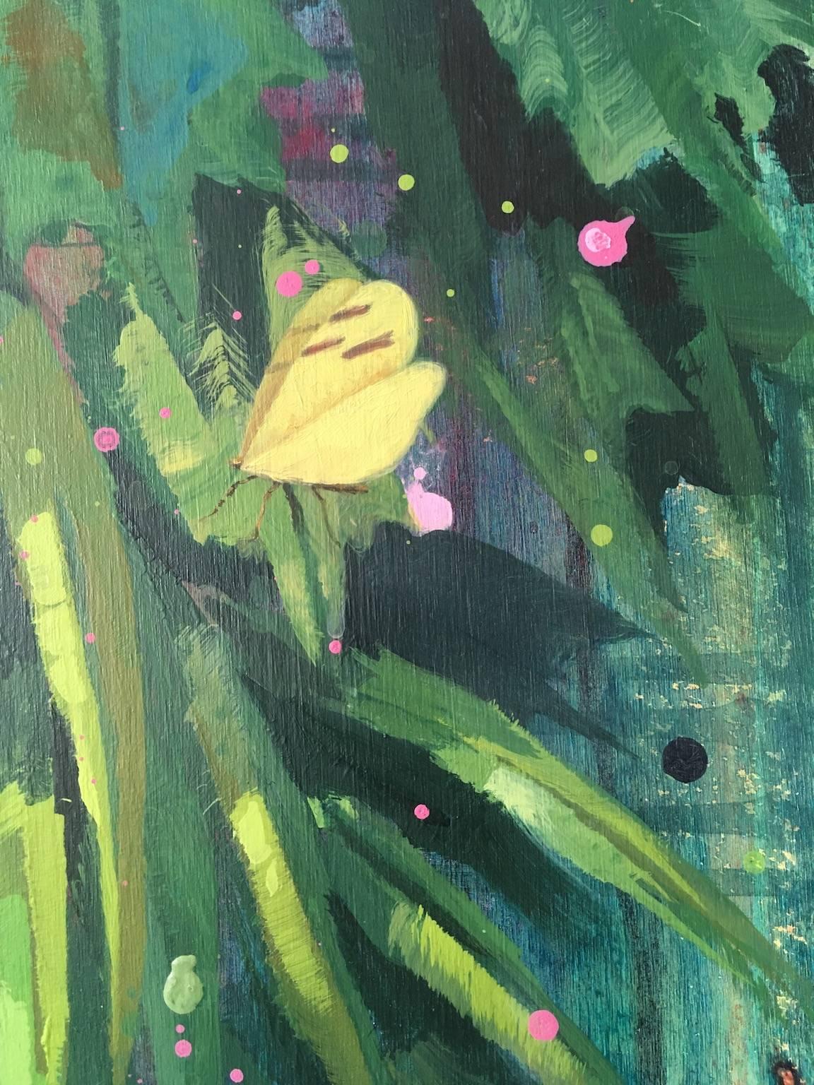 yellow flower acrylic painting