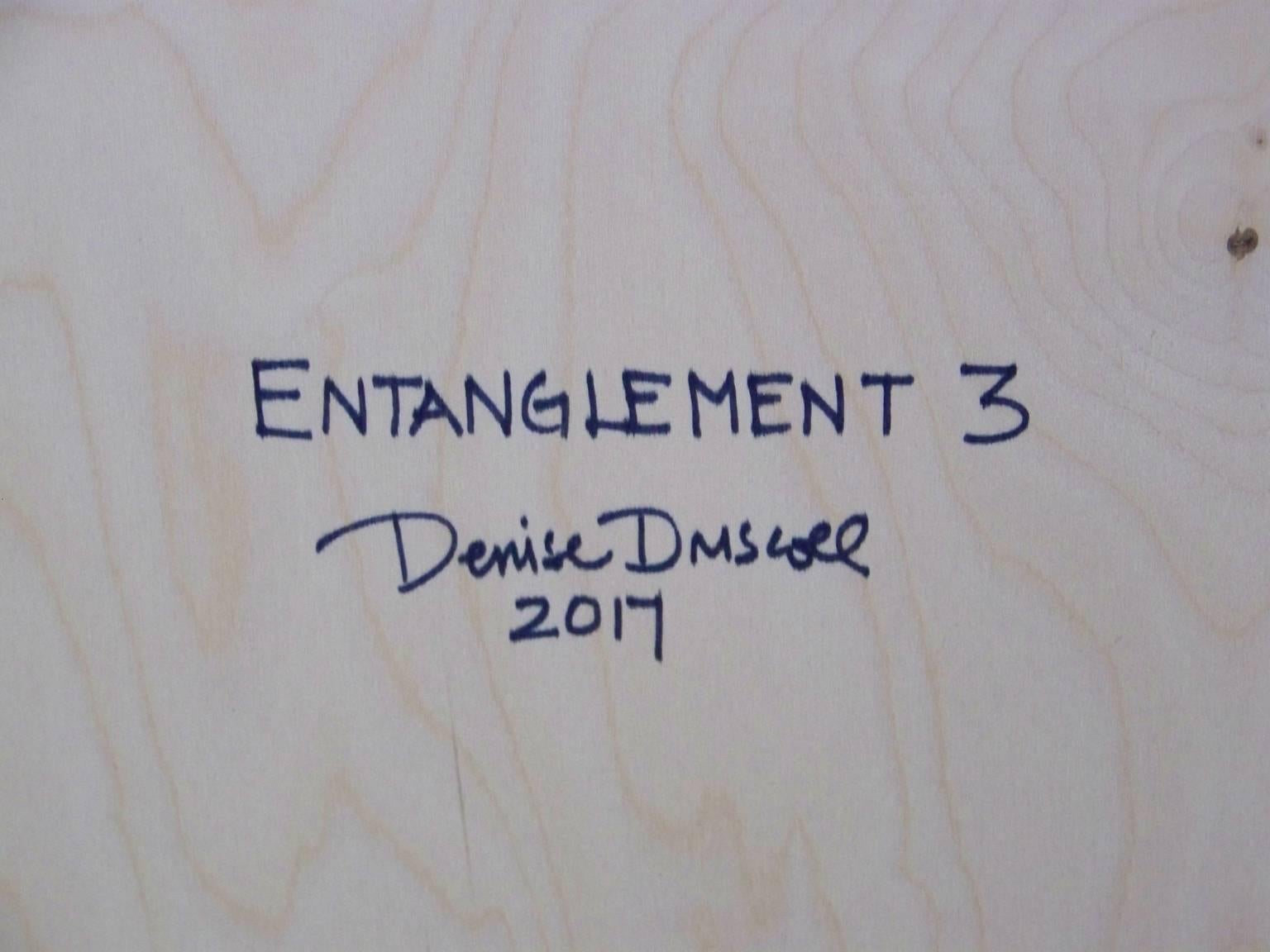 „Entanglement 3“, abstraktes, violettes, blaues, tealfarbenes, rotes, goldenes Acrylgemälde im Angebot 3