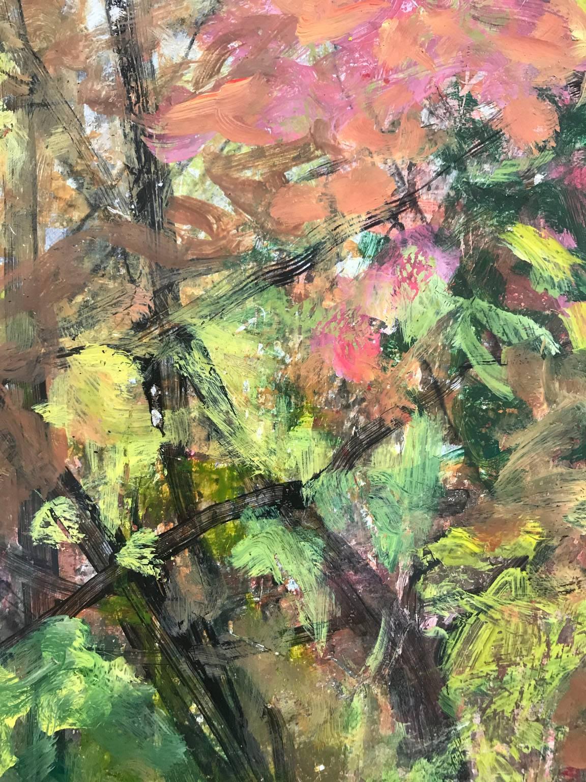 Tree Light Fall 4 - Contemporary Painting by Cheryl Clinton