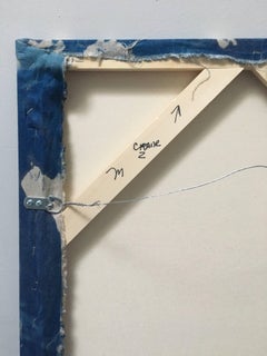 "Gru 2", Paesaggio, Rovine architettoniche, Cianotipia, Lino, Blu, Fotografia