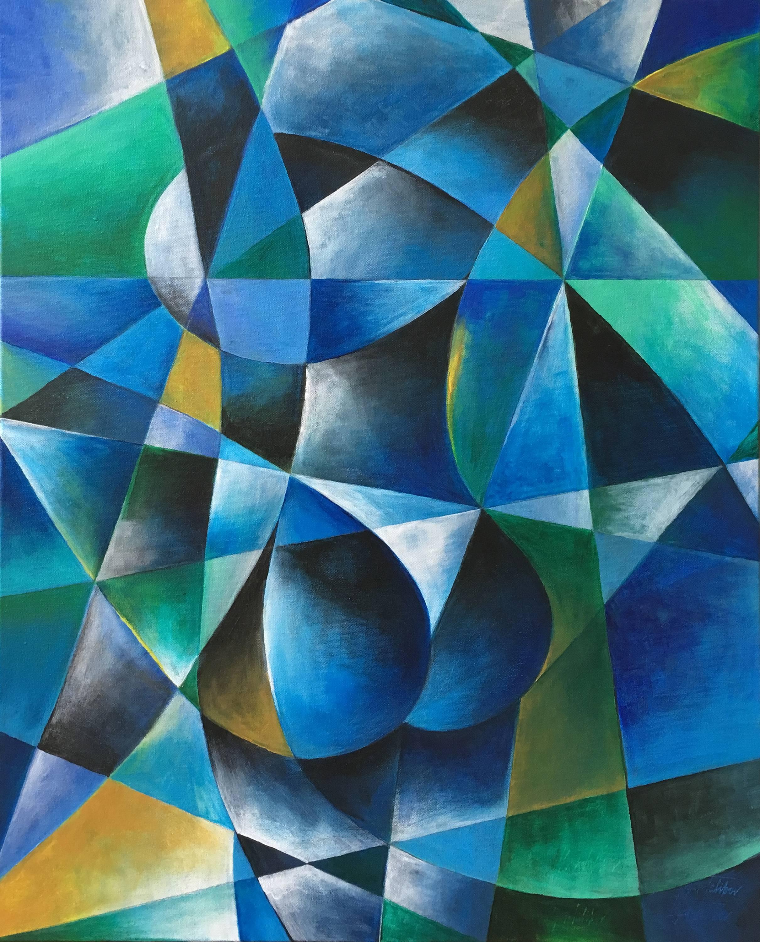 Ilgar Talibov Abstract Painting - Blue Woman