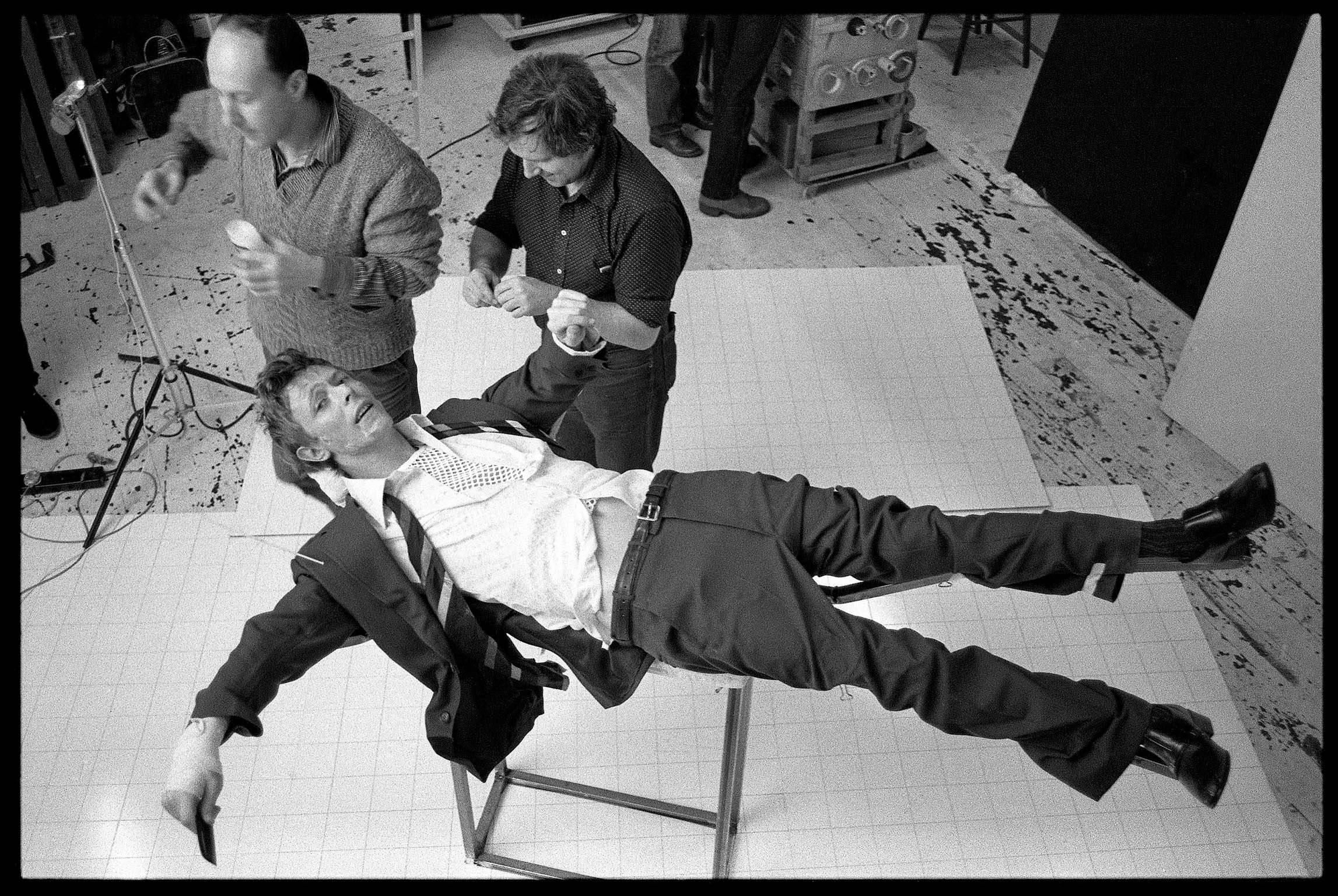 Brian Duffy Black and White Photograph - David Bowie, Lodger Set Build, 1979
