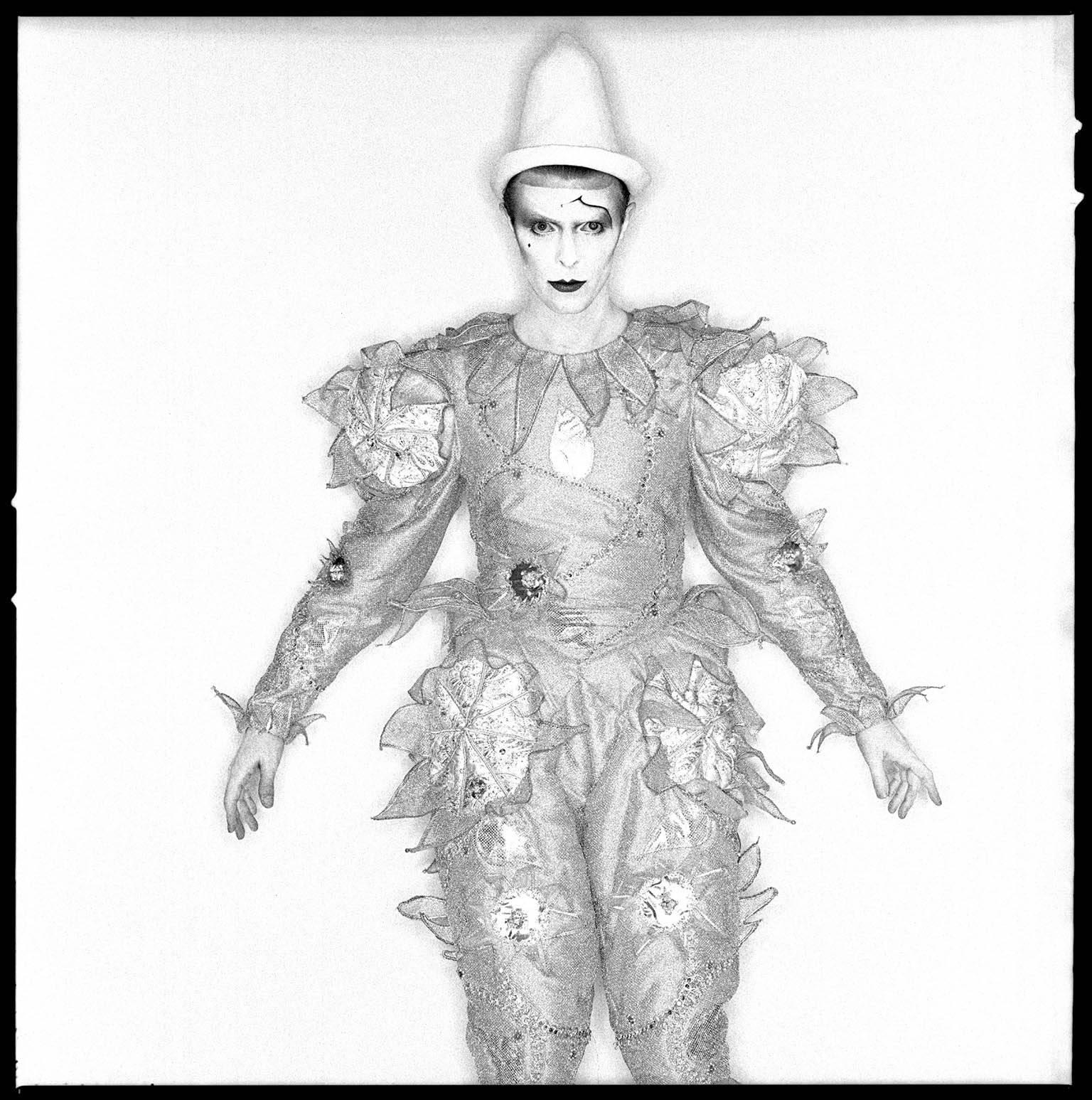 Brian Duffy Black and White Photograph - David Bowie, Scary Monsters Clown, 1980