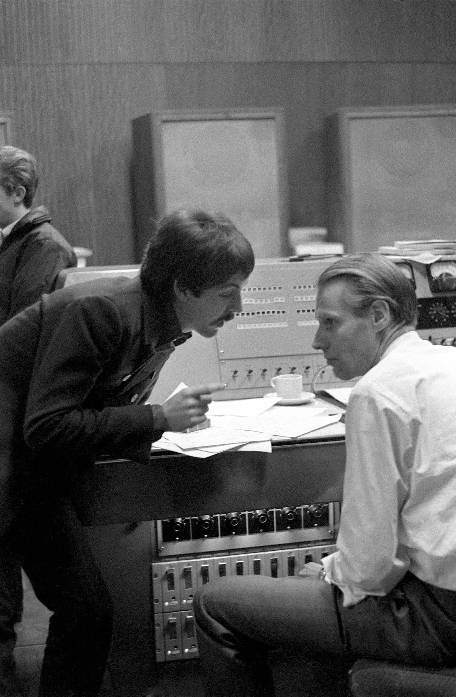 Brian Duffy Black and White Photograph - Paul McCartney & George Martin, 1966