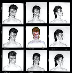 Vintage David Bowie, Aladdin Sane ‘Demi’ Contact sheet, 1973 by Brian Duffy