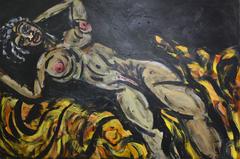 After Modigliani, Large Scale Painting by Jeffrey Hargrave, 2016