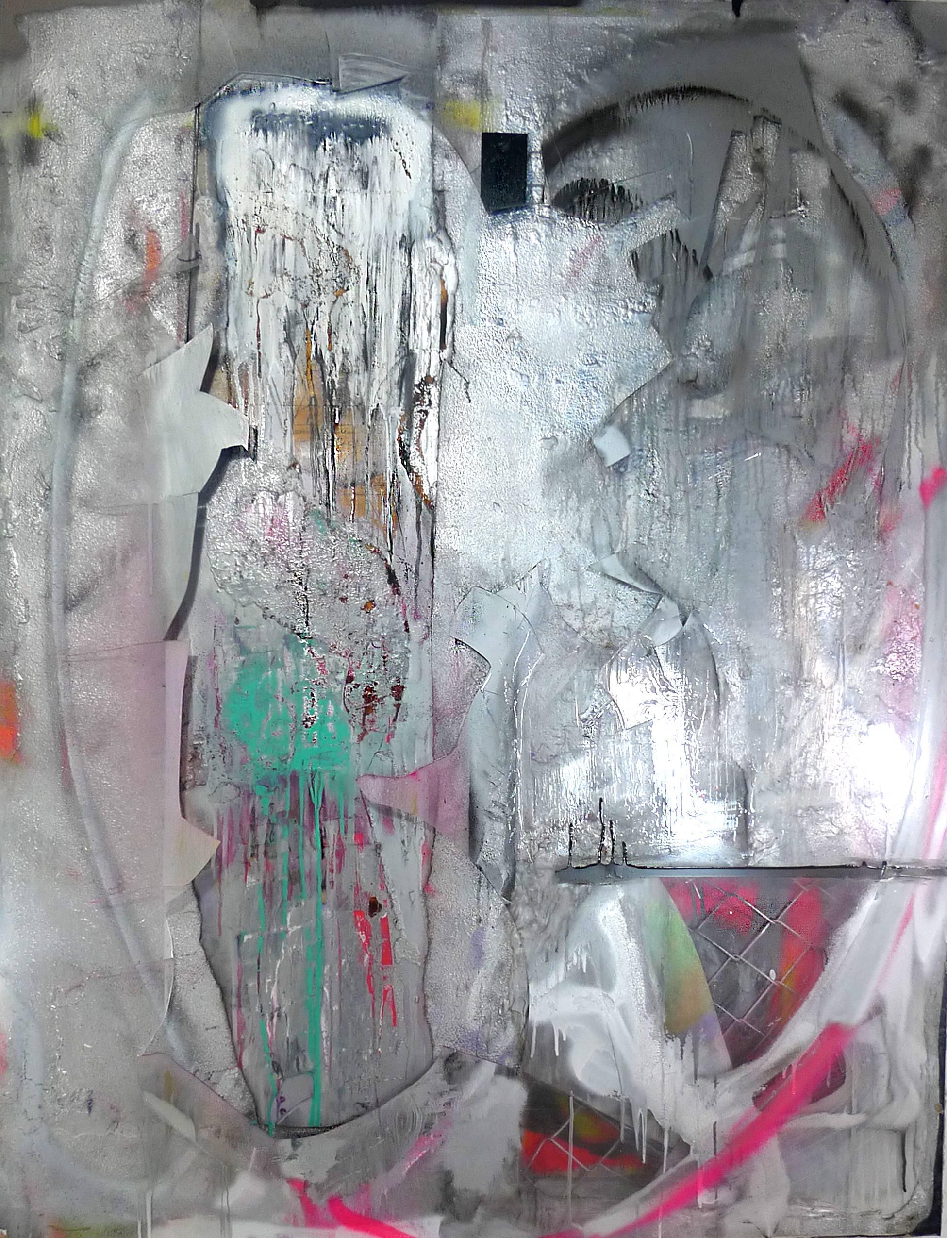 Deshawn Dumas Abstract Painting - Large Scale Sculptural Painting by DeShawn Dumas / 'Urban Archaeology'