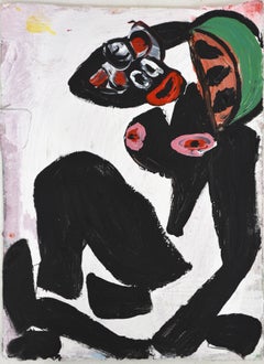 Matisse Negro Cutout, Small Painting on Paper by Jeffrey Hargrave