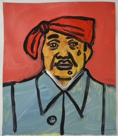 Gang Leader Mao, Small Painting on Paper by Jeffrey Hargrave