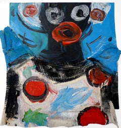 Work Clothes, Small Assemblage Painting on Paper by Jeffrey Hargrave