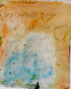 Ugly Devil / Small Watercolor with Text on Paper by Jeffrey Hargrave