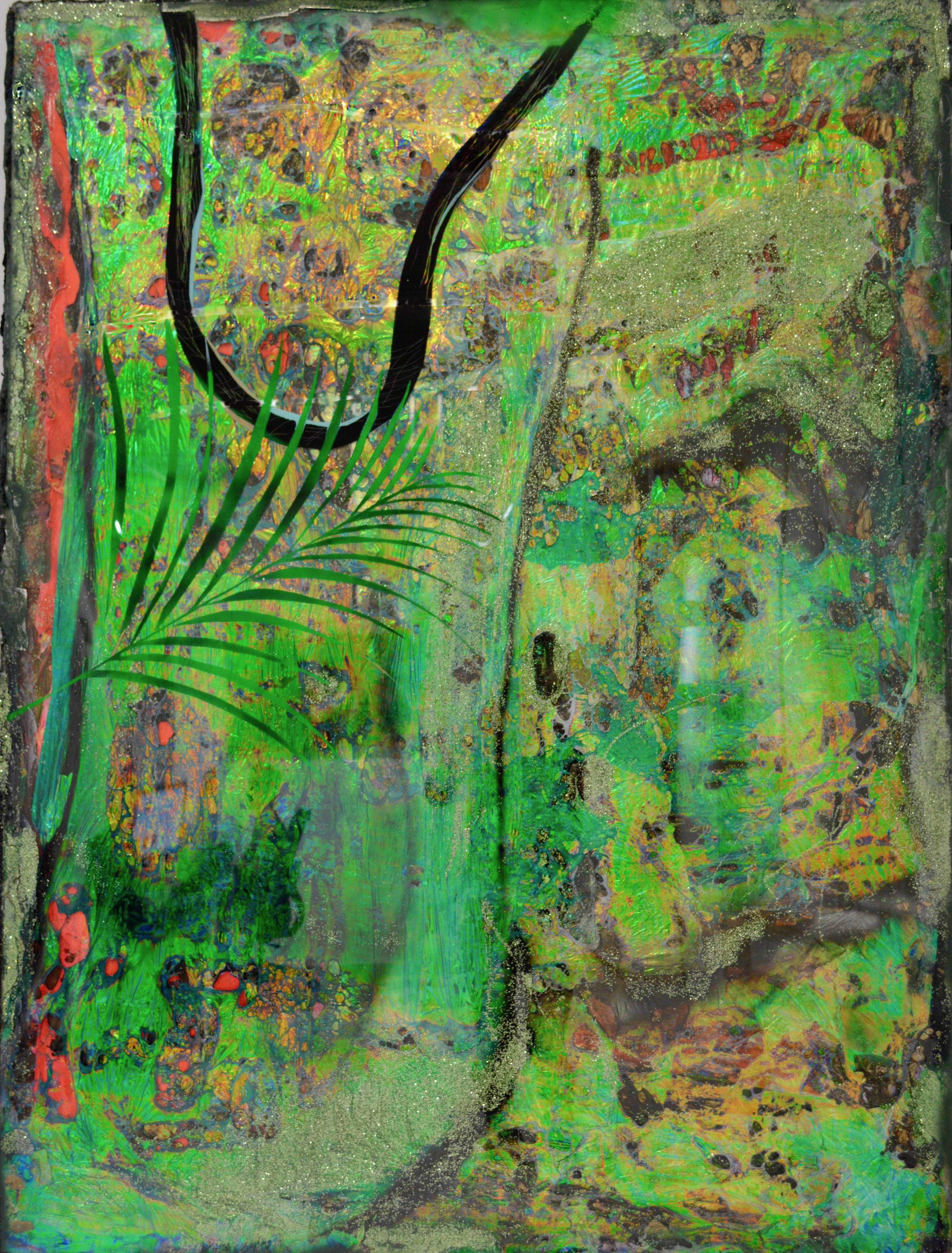 Deshawn Dumas Abstract Painting - Once Upon the Amazon (Ayahuasca), Large Mixed Media Painting by DeShawn Dumas