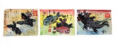 Fish With Pork Fried Rice, Trio of Small Paintings on Paper by Jeffrey Hargrave