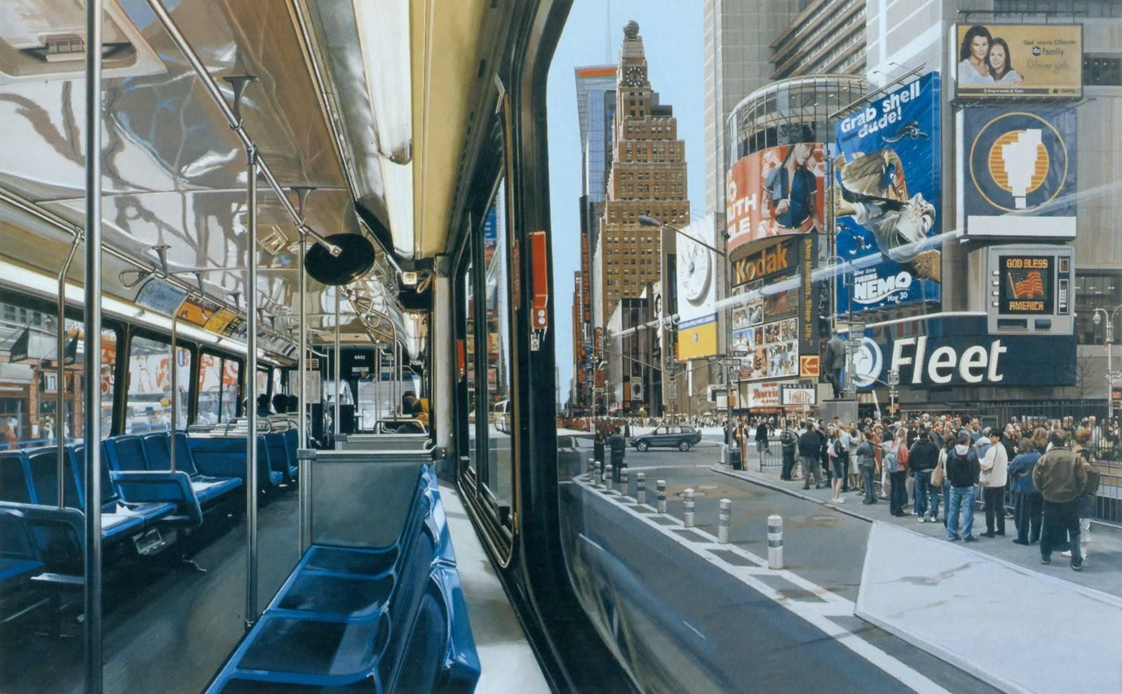 Richard Estes Landscape Painting - Times Square