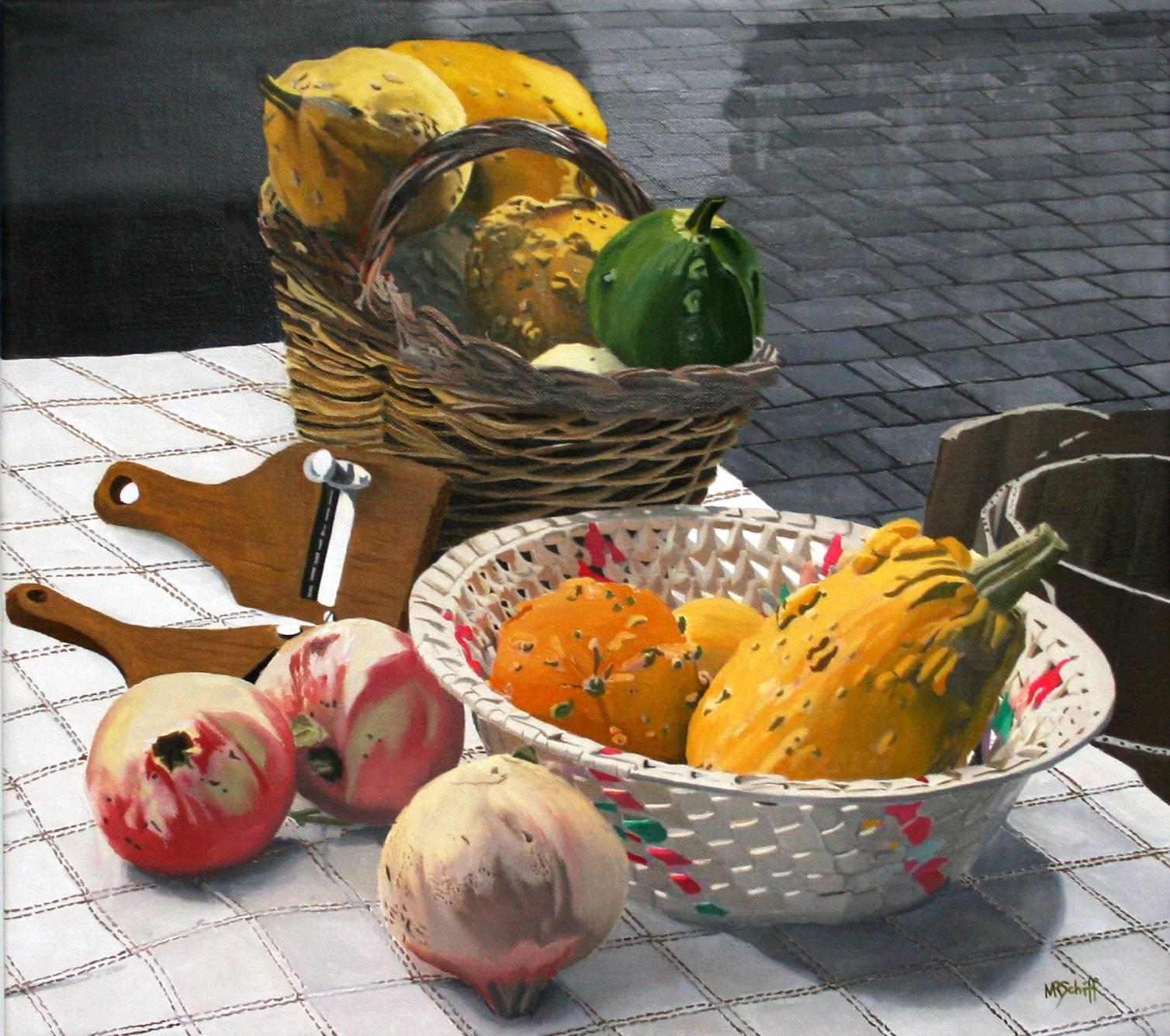Mark Schiff Still-Life Painting - Gourds -- Original Oil Painting