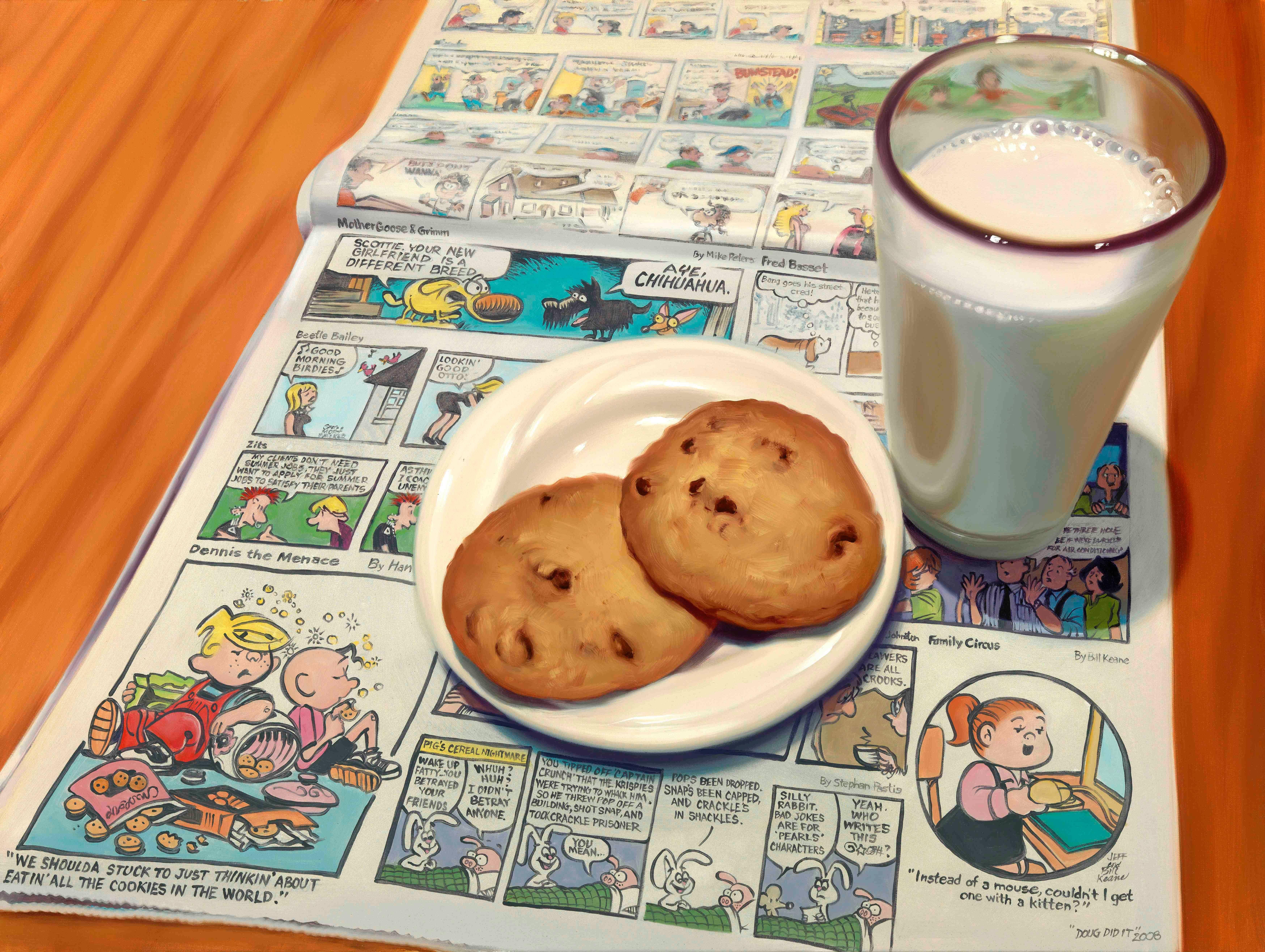 Doug Bloodworth Interior Print - Cookies and Milk #11 Signed and Numbered Limited Edition on Canvas
