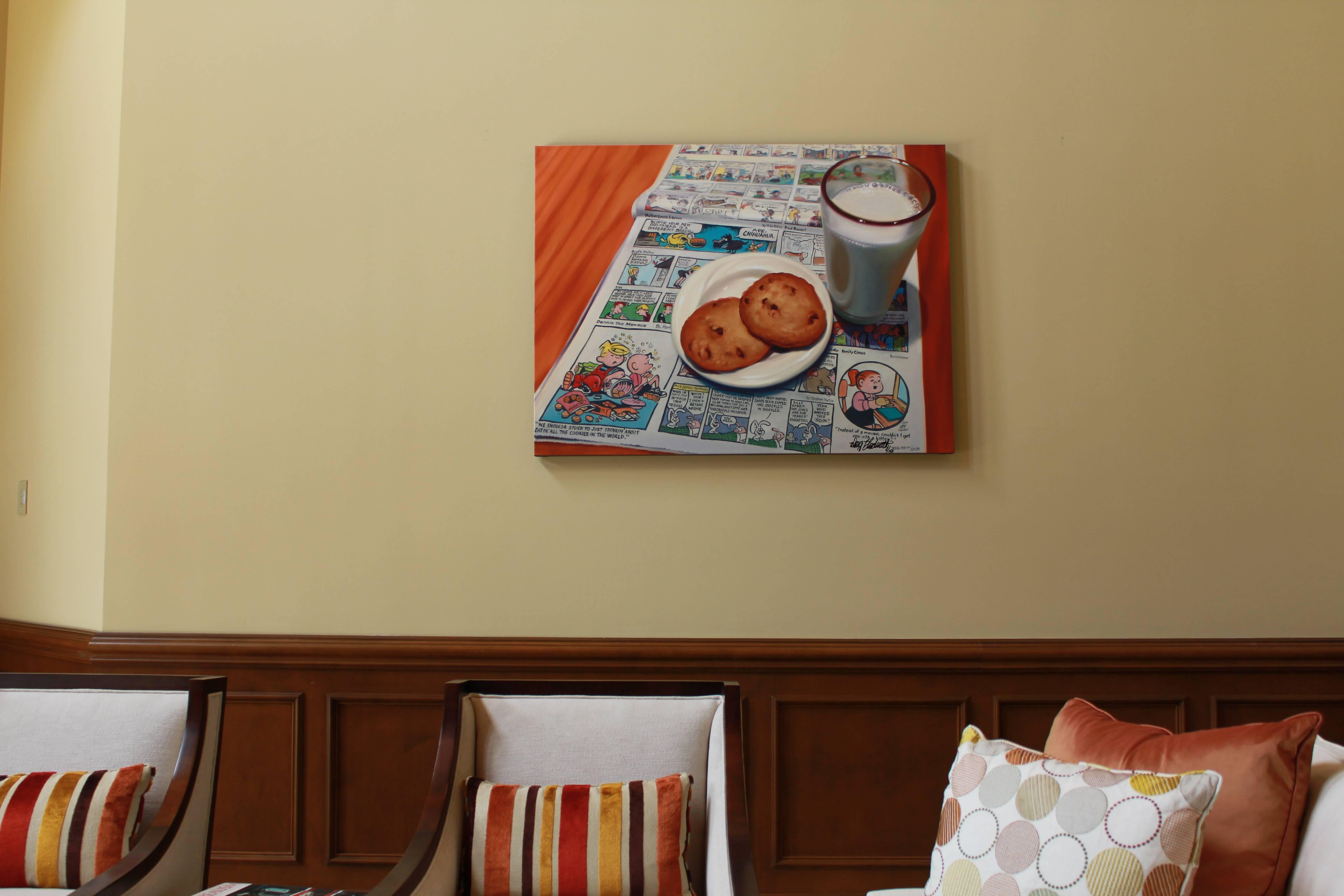 Cookies and Milk #11 Signed and Numbered Limited Edition on Canvas - Photorealist Print by Doug Bloodworth