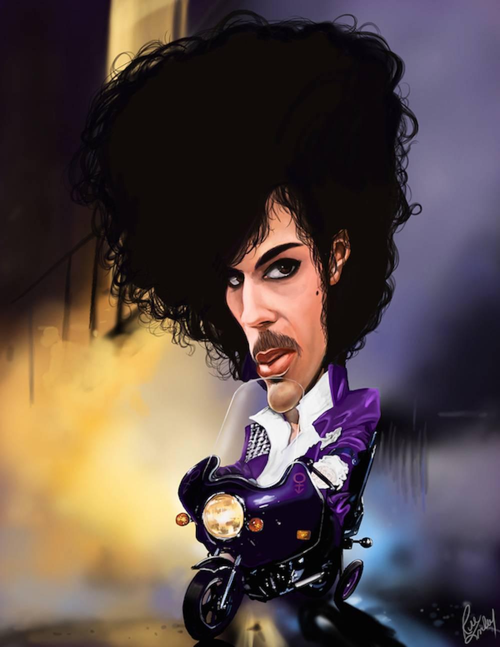 Rich Conley Portrait Print - Prince Purple Rain 9 x 12 Limited Edition on Canvas