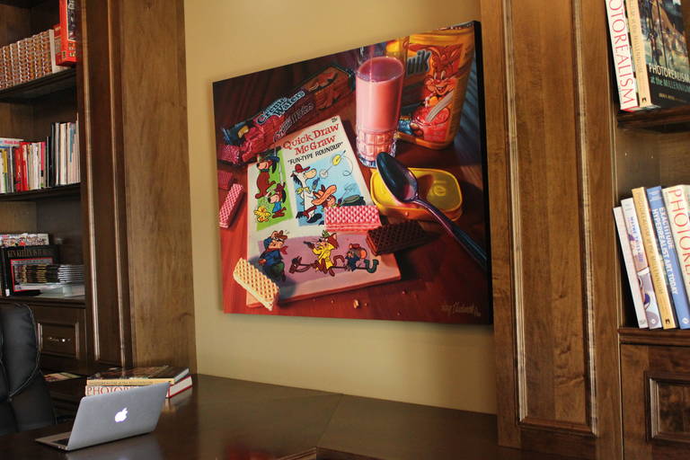 This is not a photo.  It is an oil painting by Doug Bloodworth.

Photorealism is a genre of oil painting in which a painting, when viewed from ten or twenty feet away, looks exactly like a photograph. Only when one gets just a few inches from the